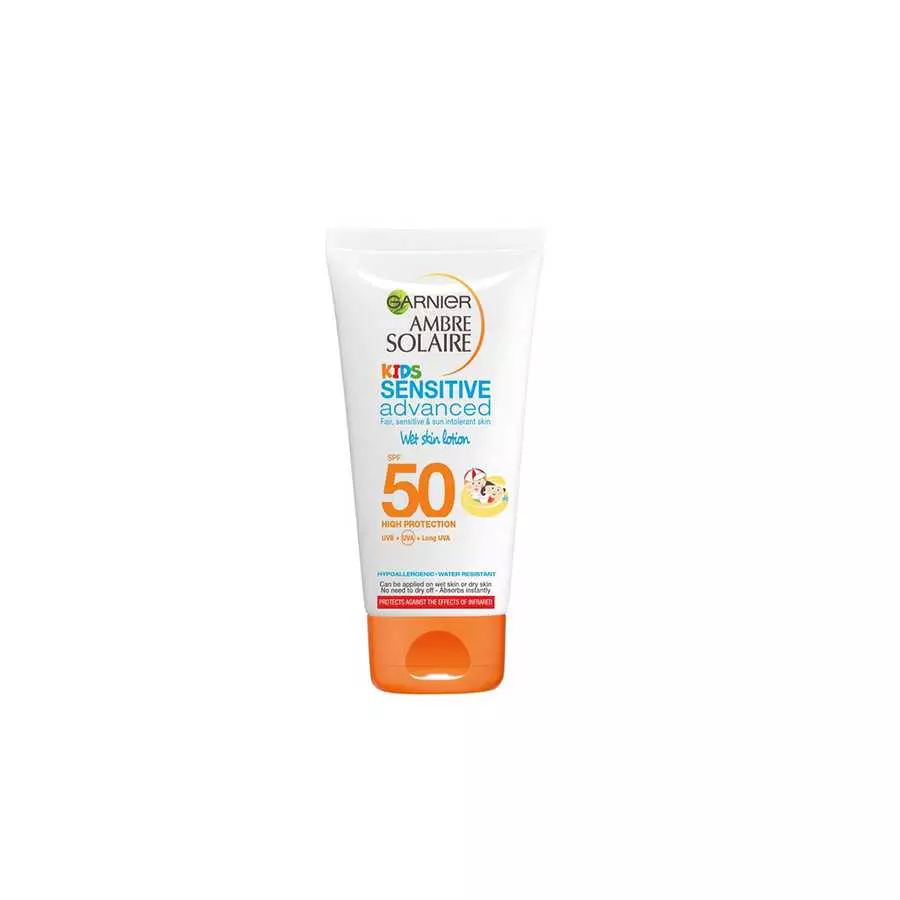 Garnier Ambre Solaire Kids Wet Skin Sun Lotion Spf 50, 150Ml