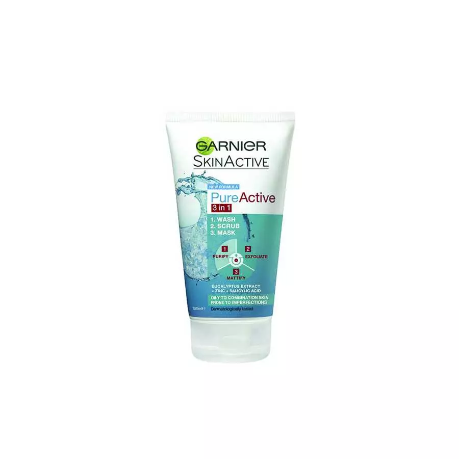 Garnier Pure Active 3 In 1 Scrub Wash Mask 150Ml