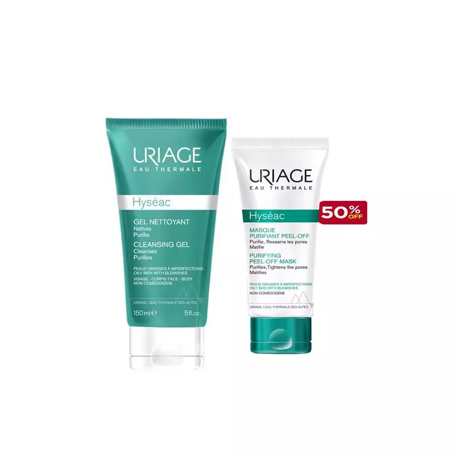 Uriage Hyseac Gel 150Ml + Hyseac Peeling Mask 50Ml Offer